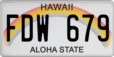 HI license plate FDW679