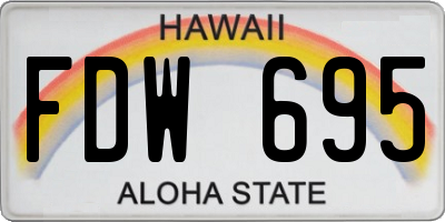 HI license plate FDW695