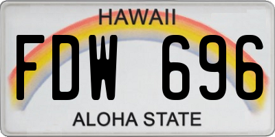 HI license plate FDW696