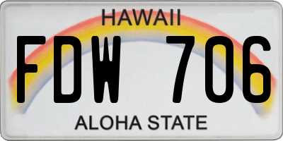 HI license plate FDW706