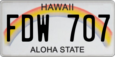HI license plate FDW707