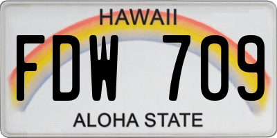 HI license plate FDW709