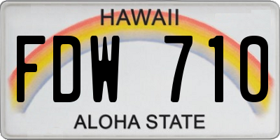 HI license plate FDW710
