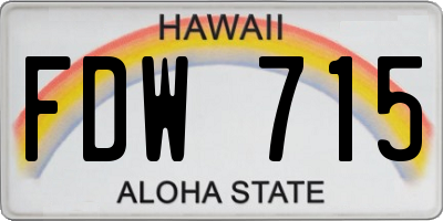 HI license plate FDW715