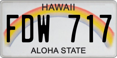 HI license plate FDW717