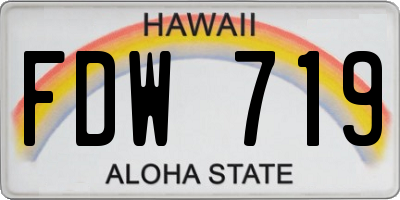 HI license plate FDW719
