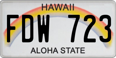 HI license plate FDW723