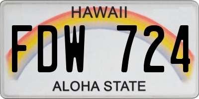 HI license plate FDW724