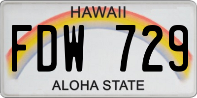 HI license plate FDW729