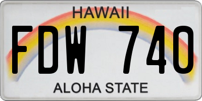 HI license plate FDW740