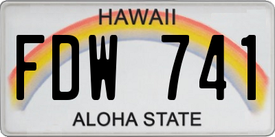 HI license plate FDW741