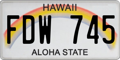 HI license plate FDW745