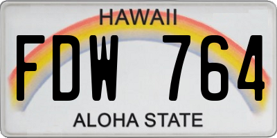 HI license plate FDW764