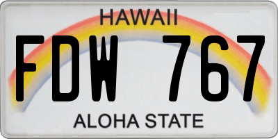 HI license plate FDW767