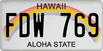 HI license plate FDW769