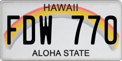 HI license plate FDW770