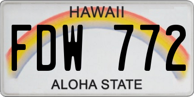 HI license plate FDW772