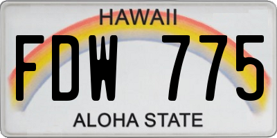 HI license plate FDW775