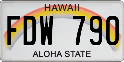 HI license plate FDW790