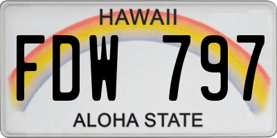 HI license plate FDW797