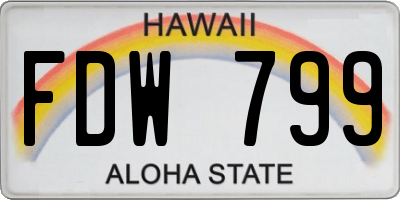 HI license plate FDW799