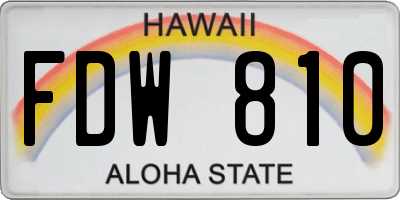 HI license plate FDW810