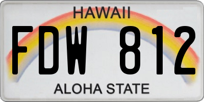 HI license plate FDW812