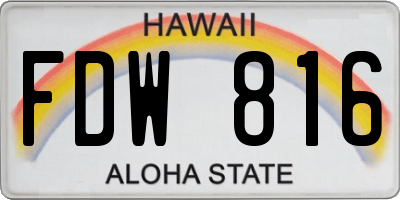 HI license plate FDW816