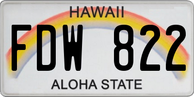 HI license plate FDW822