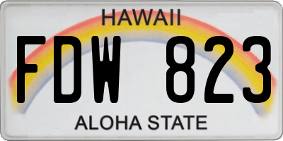HI license plate FDW823