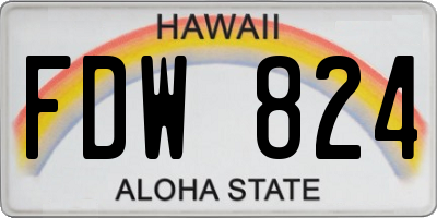 HI license plate FDW824