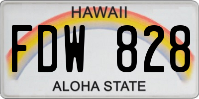 HI license plate FDW828