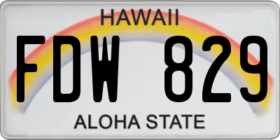 HI license plate FDW829
