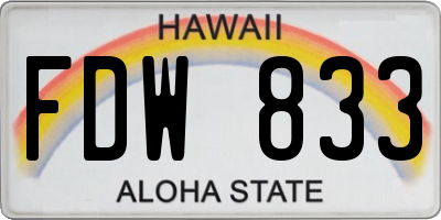 HI license plate FDW833