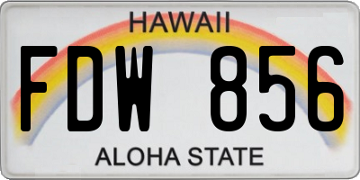 HI license plate FDW856