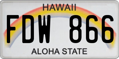 HI license plate FDW866