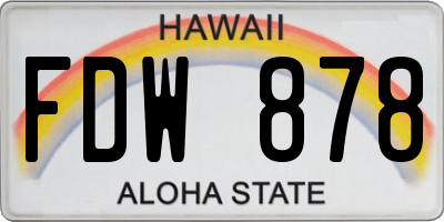 HI license plate FDW878