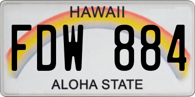HI license plate FDW884