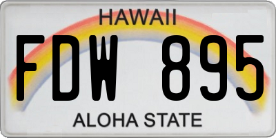 HI license plate FDW895