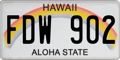 HI license plate FDW902