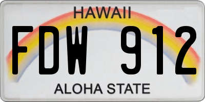 HI license plate FDW912