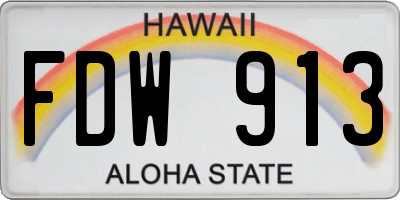 HI license plate FDW913