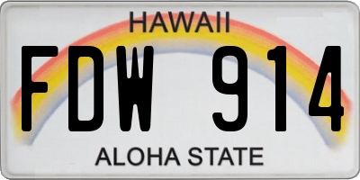 HI license plate FDW914