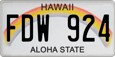 HI license plate FDW924
