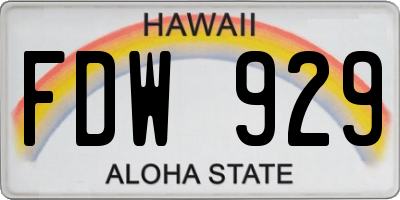 HI license plate FDW929