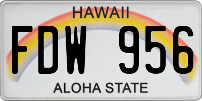 HI license plate FDW956