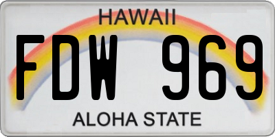 HI license plate FDW969