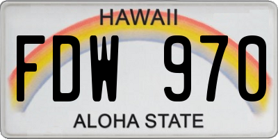 HI license plate FDW970
