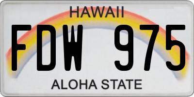 HI license plate FDW975