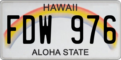 HI license plate FDW976